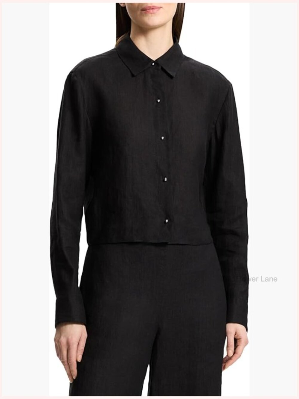 Cropped Button-Down Blouse - Hemp Classic Fit Blouse
